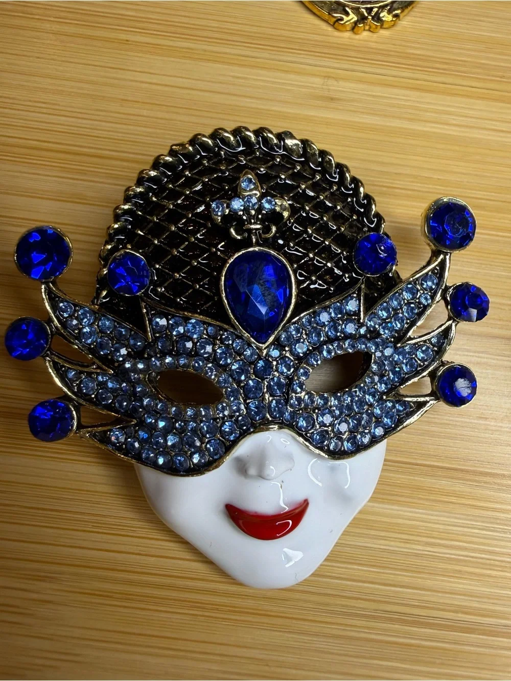 Statement Brooch Lot of 7: Rhinestone Enamel Butterfly Mask Cameo Unicorn Camera